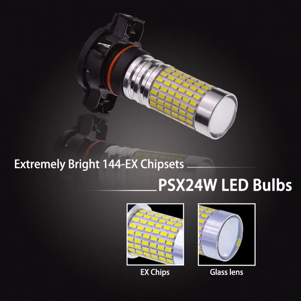 Katur 2x H16EU 5202 PSX24W светодиодный противотуманный фонарь 1500Lm 6000K белый для Lada Granta Largus