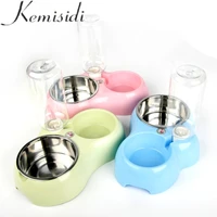 kemisidi double bowl birdbath pet drinking fountain cat dogs water bowls waterproof basin three colors pet dog food feeders