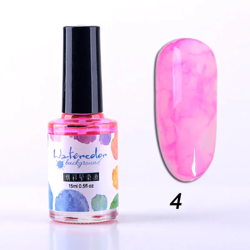 1 шт. DIY акварельные краски Лак для ногтей гель с рисунком цветения дыма пятно Лаки