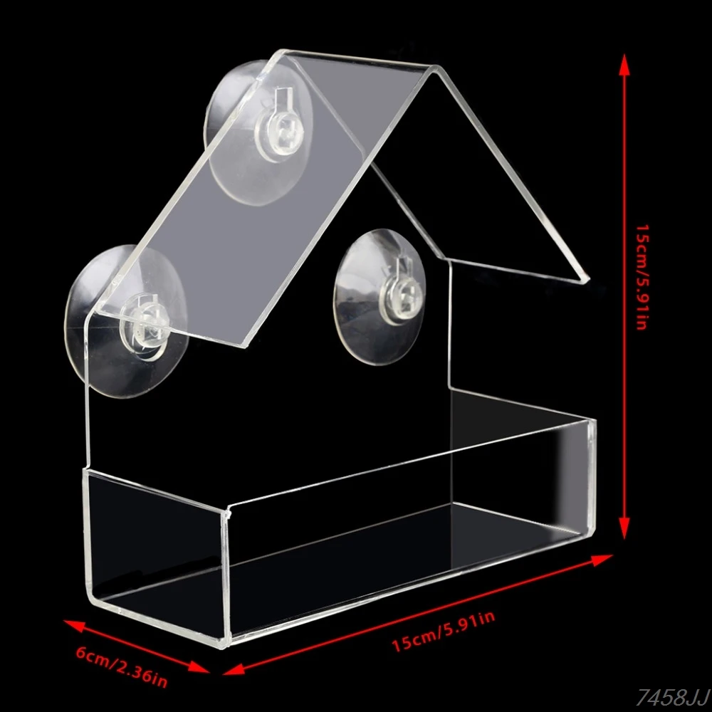 

Pet Bird feeder Clear Window Squirrel Proof Bird Feeder Window bird feeders DropShip