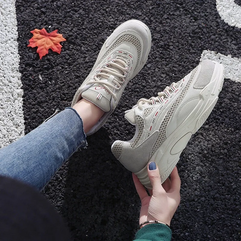 Женские кроссовки на толстой подошве Zapatillas Mujer Deportiva сетчатые дышащие для бега новинка 2019|Беговая обувь| |