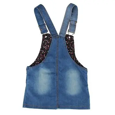 Новинка 2017 джинсовый комбинезон с милым котом для маленьких девочек платье