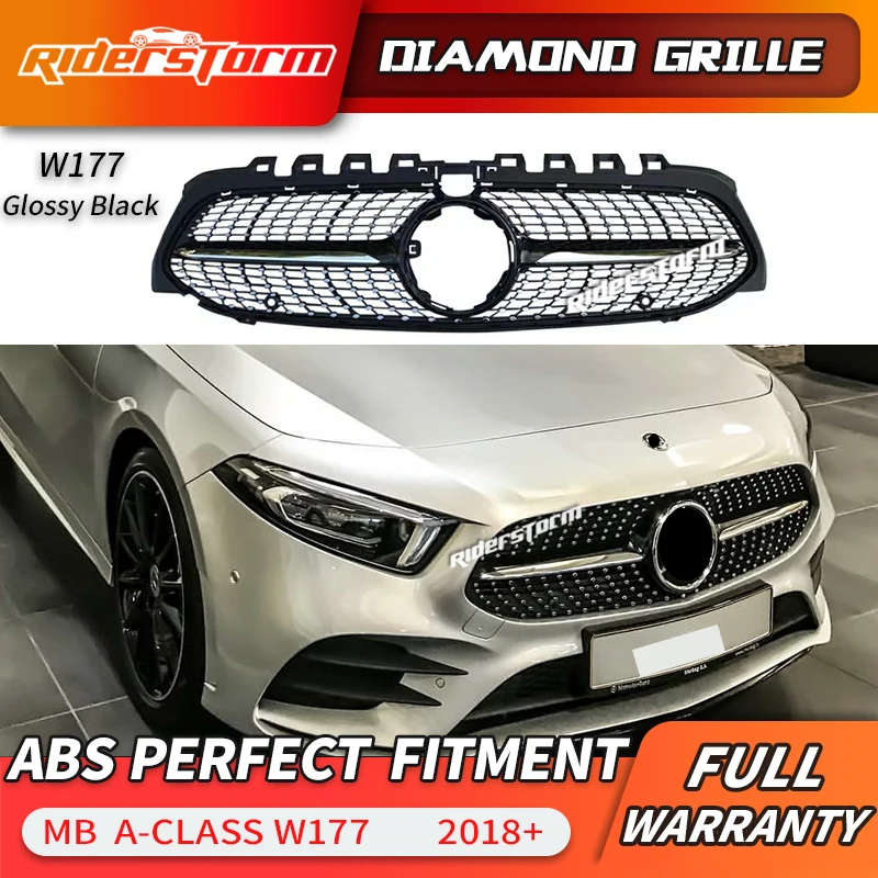 Класс W177 Amg Алмазная решетка переднего бампера гоночный автомобиль для укладки для Mercedes A200 спортивный седан w177 передняя решетка