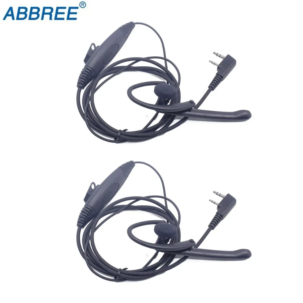 2 шт. ABBREE 2 Pin ушной бар микрофон для наушников PTT гарнитура для Baofeng Радио UV-5R 777 S 888 S TYT приемопередатчик 2way Радио рация