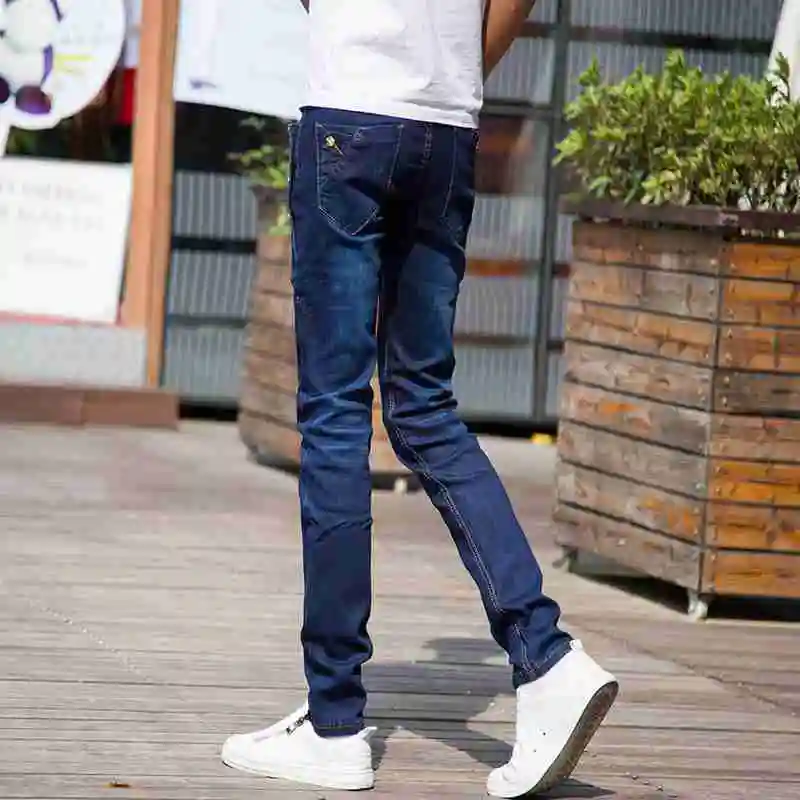 #1406 узкие джинсы мужская мода новый 2018 High Street Slim Fit Button джинсовая байкерские