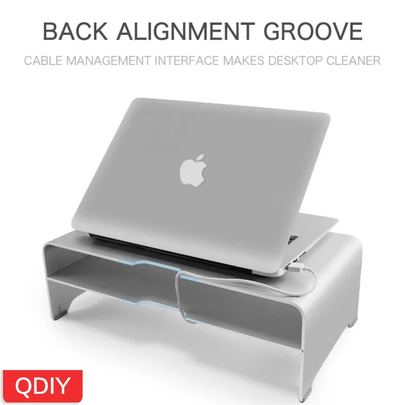 QDIY компьютерный монитор увеличивающая рамка алюминиевый сплав кронштейн IMAC металлический каркас настольная клавиатура для хранения ноутбука