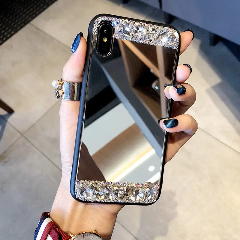 Зеркальный телефонный чехол со стразами для Samsung S10 Plus S10Lite S8 S9 S7 Edge Note 20 10 9 8 J8 J4 J6 J5