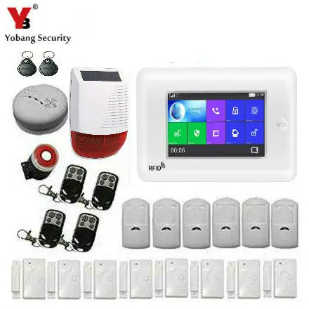 Yobang безопасность полный сенсорный экран 4 3 дюйма Wi Fi GSM беспроводная домашняя