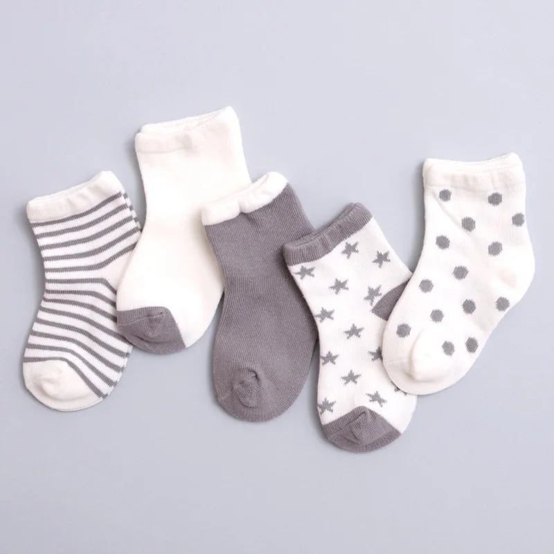 5 Pairs/Lot Baby Socks Lot Cotton Cute Animal Image With Silicone Soles Non-Slip Floor LL105 | Детская одежда и обувь