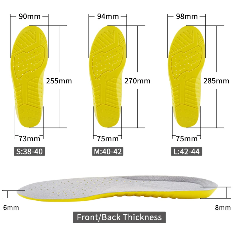 Saudefoot полиуретановые стельки желтый Memory Foam обувь наколенники высокие эластичные