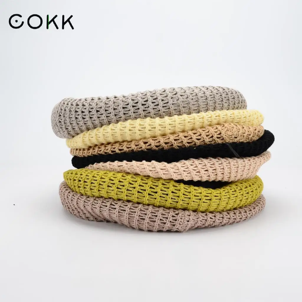 

Женские вязаные береты COKK, черные береты ручной работы, дышащие береты для студентов, весна-лето