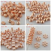 multiple styles mixed size rose gold charm tube snowflake loose spacer beads bracelet jewelry findings