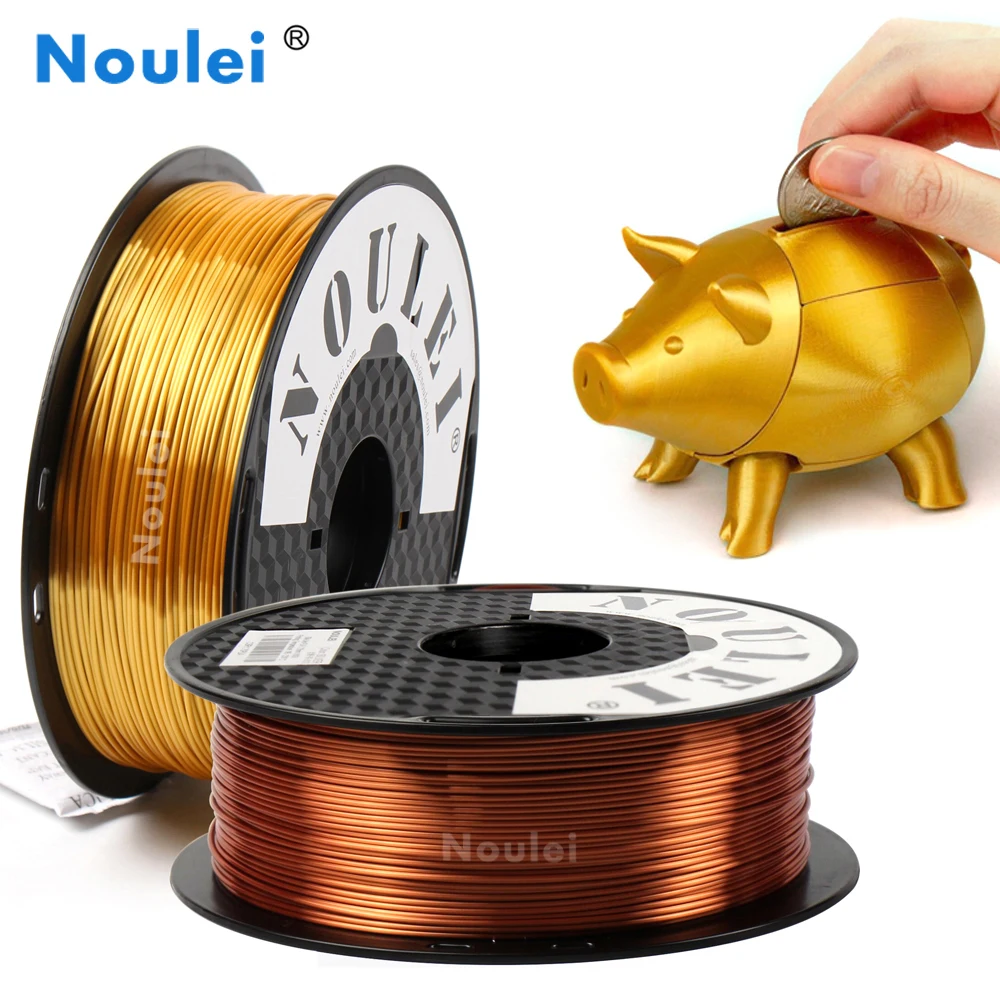 

Noulei PLA Filament 1.75mm 1KG Silky Rich Metal Like Gold Silver Silk Texture Feeling 3D Printing Material