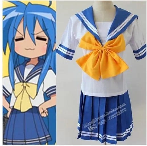 Голубая Униформа Lucky Star Girl Лолита Сейлор обед школьная форма косплей комплект