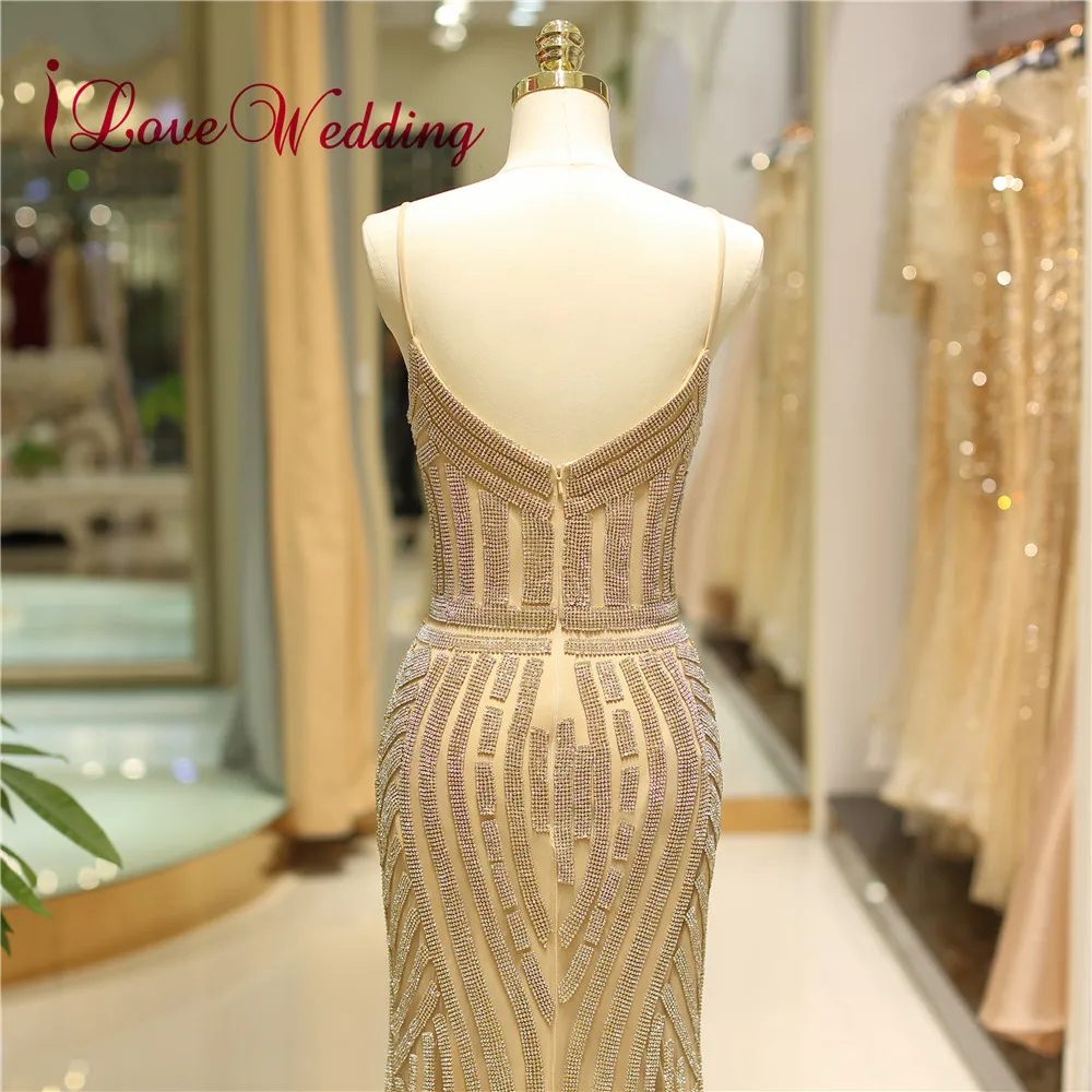 Черный блесток Формальное вечернее платье V шеи бретельках труба Vestido de festa Лонго Sexy Вечеринка платья