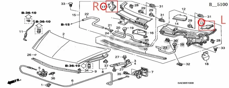 Cafoucs панель капота лобовое стекло панель стеклоочистителя крышка для HONDA CITY 2007 2008 Джаз седан 2003 2004 2005 2006 GD6 GD8
