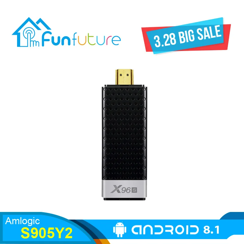 X96S ТВ Stick 4 K Android 8 1 GB 32 Amlogic S905Y2 ядра 2 4G и 5 ГГц Wi-Fi BT4.2 1080 P H.265 60pfs ключ Электроника