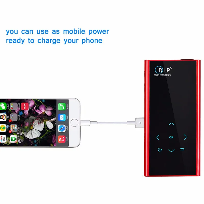 Mini Pocket DLP Projector Wireless Wifi HD E06S Support 1080P Full Android 4.4 Miracast Proyector Outdoors | Электроника