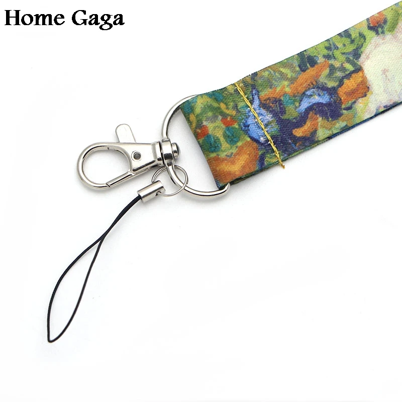 D0261 Homegaga Новое поступление картины Ван Гога ирисы ключ ремешок для телефона USB