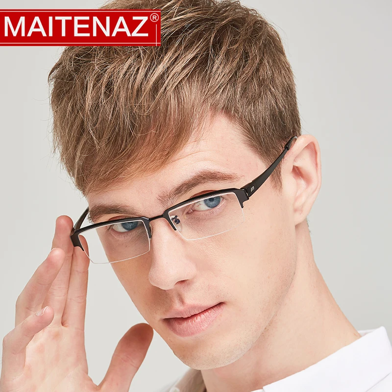 Женские и мужские очки для близорукости MAITENAZ из чистого титана по рецепту в