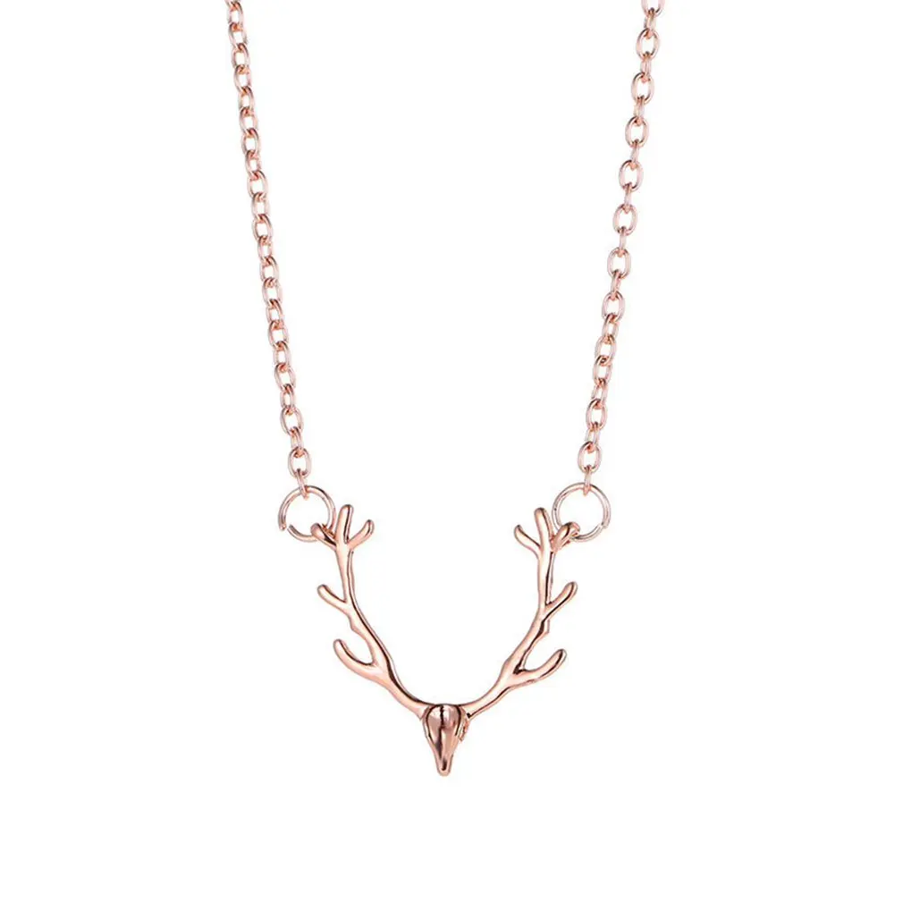 Christ Christmas Little Antler Deer Head Elk Necklace Classic Color Chokers Necklaces For Women Girls Wish Fashion Jewelry | Украшения и