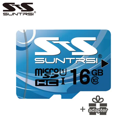 Suntrsi Microsd SD карта 256 ГБ 128 Гб карта памяти Мини TF карта класс 10 высокоскоростная Micro TF карта 64 ГБ реальная емкость - Емкость: 16GB with adapter