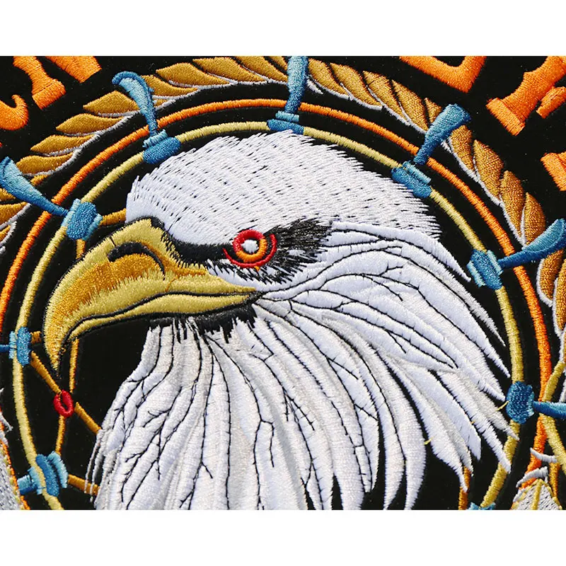 Байкерские накладки MC для одежды на спине полноразмерные индийские с вышивкой