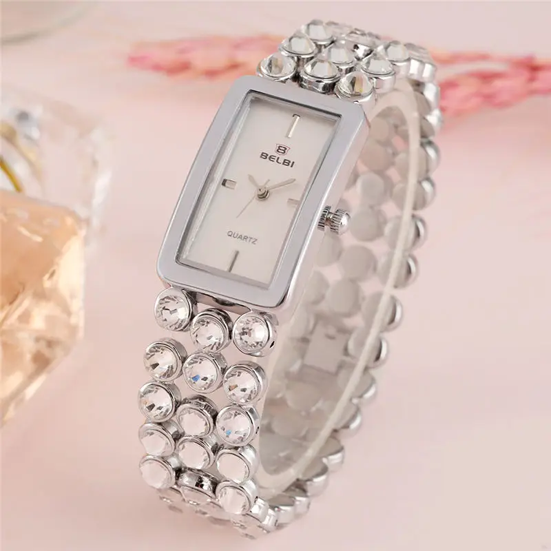 

Diamond Women Watch Retangle Quartz Analog Rhinestone Watchband Bracelet Clasp Ladies Watches Luxury Top Brand 2019 Montre Femme