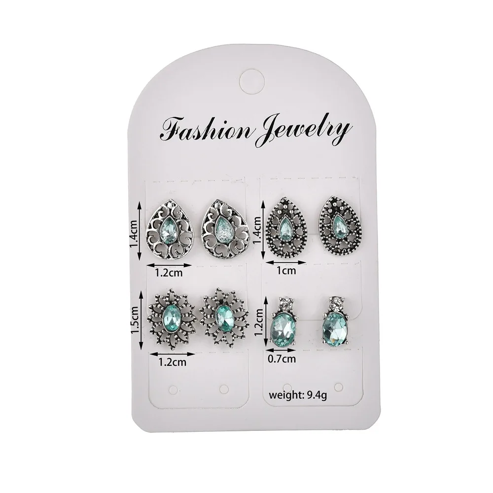 Женские серьги гвоздики из смолы 4 пары|Серьги-гвоздики| |