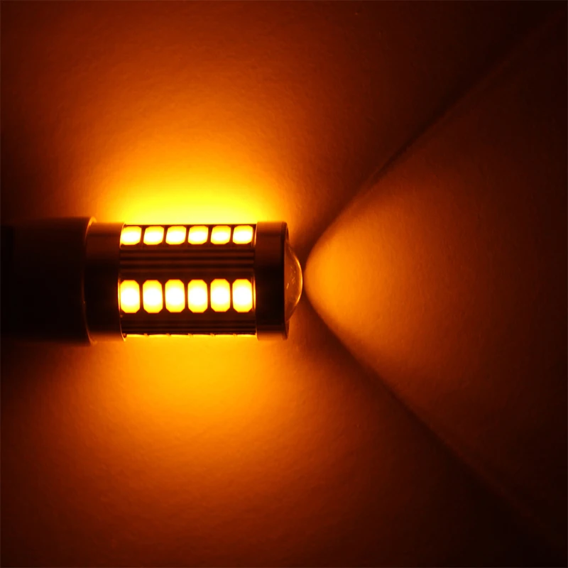 1x S25 PY21W P21W 1156 Ba15s 1157 Bay15d светодиодный для автомобиля лампы 12V лампы сигнала поворота Стоп-сигнал парковки задним ходом светильник 33SMD цвет: желтый, белый