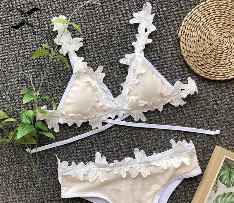 Bikinx Экстрим сексуальное бикини микро Топ треугольники Купальник push up белый