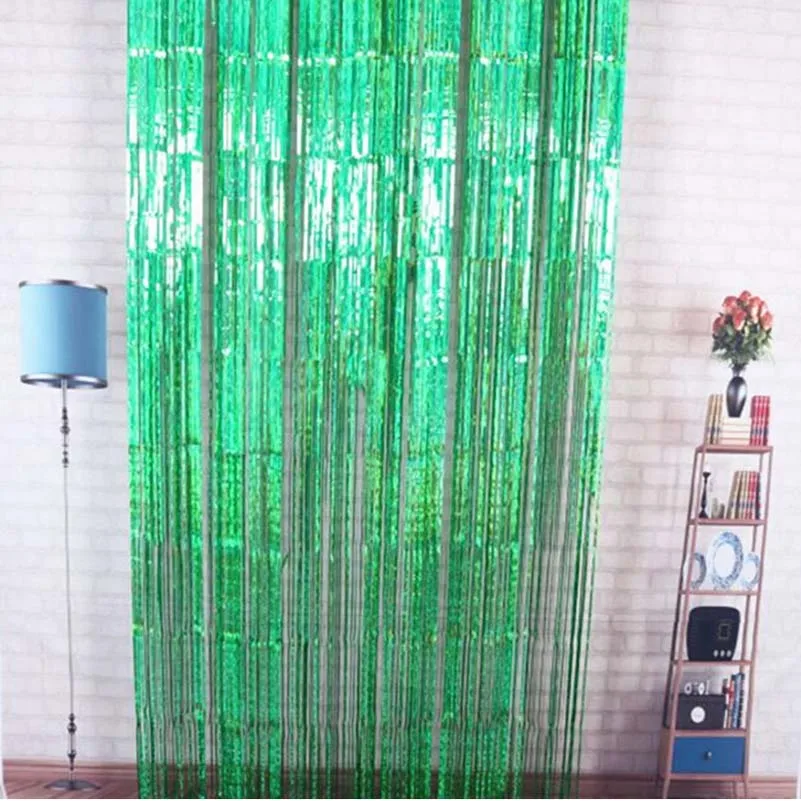 Green color 2m x 1m Негабаритный занавес для воды из алюминиевого материала, вечерние украшения, вечерние принадлежности для мероприятий, 2 метра, высота 1 метра, ширина - Цвет: Green color 2m x 1m