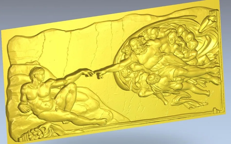 3d модель рельеф Panno_creation_Adam для ЧПУ в формате STL|3d model relief|for cncmodel |