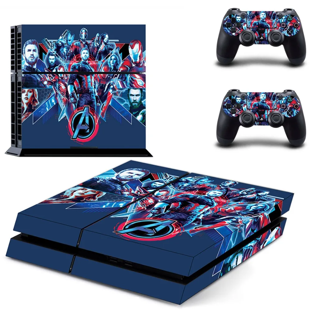 Виниловая наклейка для консоли Playstation 4 и 2 контроллеров PS4 Мстители Endgame Железный