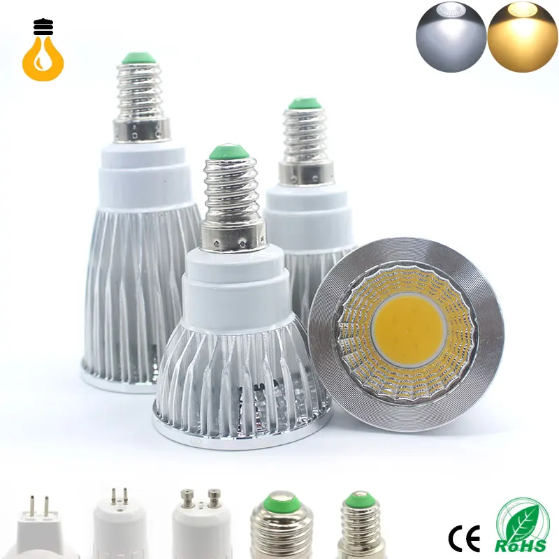 COB Светодиодный прожектор 9 Вт 12 15 светодиодные фонари E27 E14 GU10 GU5.3 220 V MR16 Cob