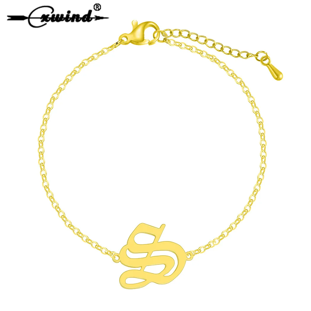 Cxwind старый браслет/браслет из нержавеющей стали с буквенным принтом браслет