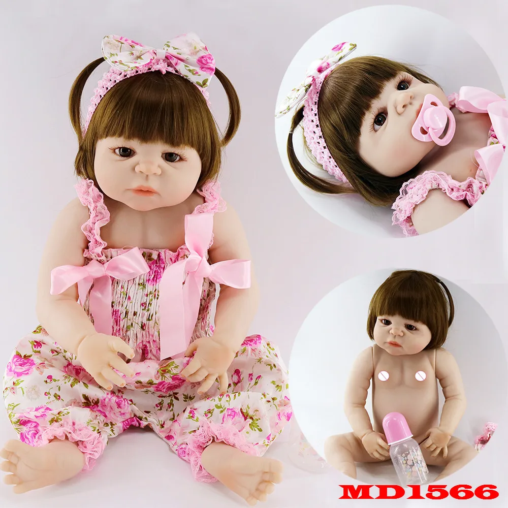

Real 57CM Full Body silicone Girl Reborn Babies Doll Bath Toy Lifelike Newborn Princess Baby Doll Bonecas Bebes Reborn Menina