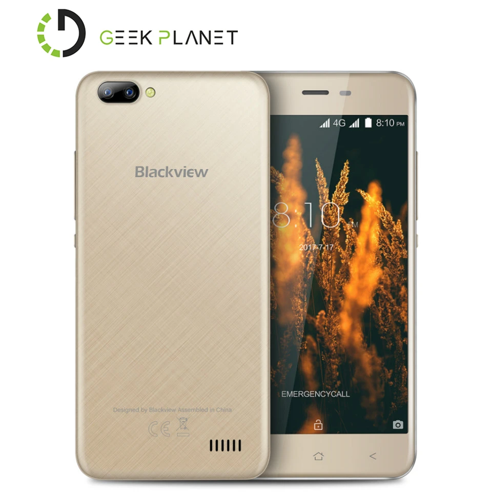 Оригинал Blackview A7 Pro 2 ГБ Оперативная память 16 Встроенная mtk6737 1.3 ГГц 4 ядра 5.0 дюймов
