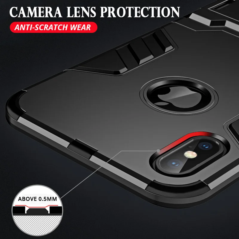 VRSDES для iPhone X 7 8 чехол PC + Силиконовый противоударный XR XS Max 3D защитный 6 6s 5S SE Plus |