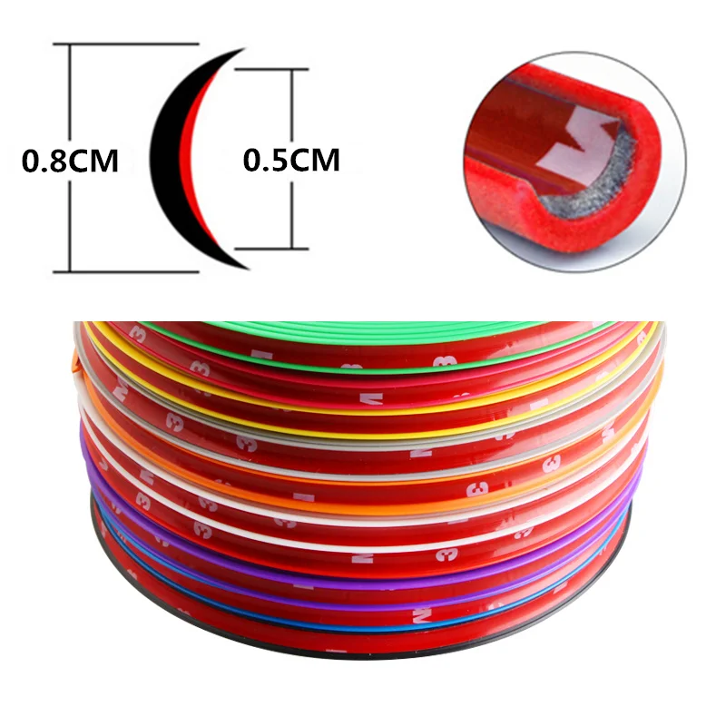 8 м декоративная наклейка на ступицу колеса автомобиля защитное 3D кольцо для