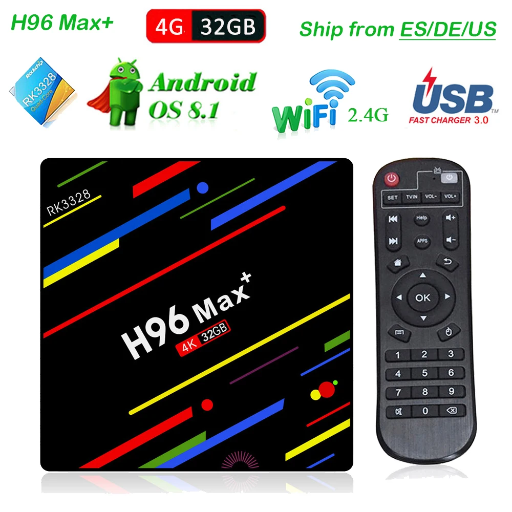 H96 Max Android 8 1 ТВ бокс на Rockchip RK3328 4 Гб Оперативная память 32 GB Смарт WI FI Media Player K