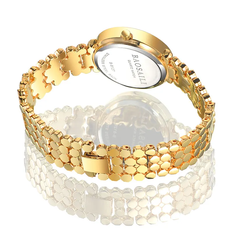 Женские наручные часы BSL987 из нержавеющей стали с серебристым покрытием синим