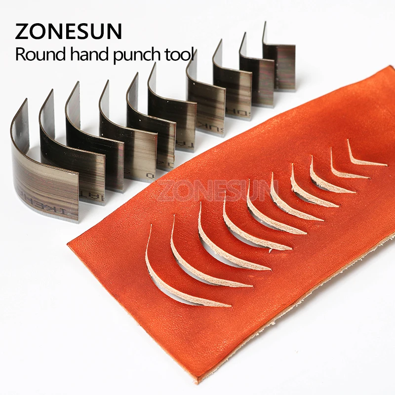 ZONESUN 10 шт./лот кожаный бумажник сумка угловой круглый инструмент для перфорации