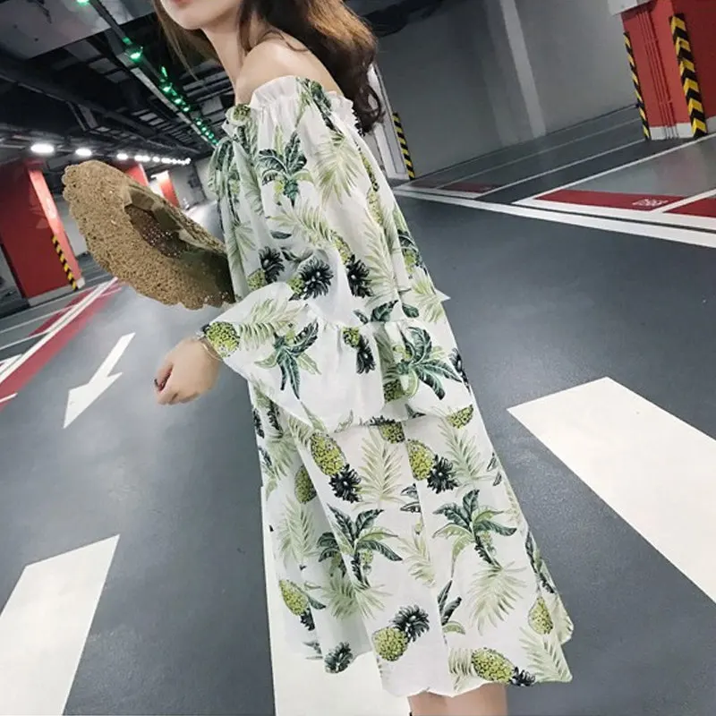 2018 летнее пляжное платье для женщин с тропическим принтом vestidos mujer платья