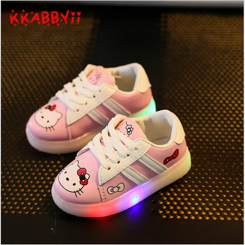 KKABBYII Children Shoes With Light LED Girls Kids Soft For Boys Sneakers Chaussure Led Enfant Glowing | Детская одежда и обувь