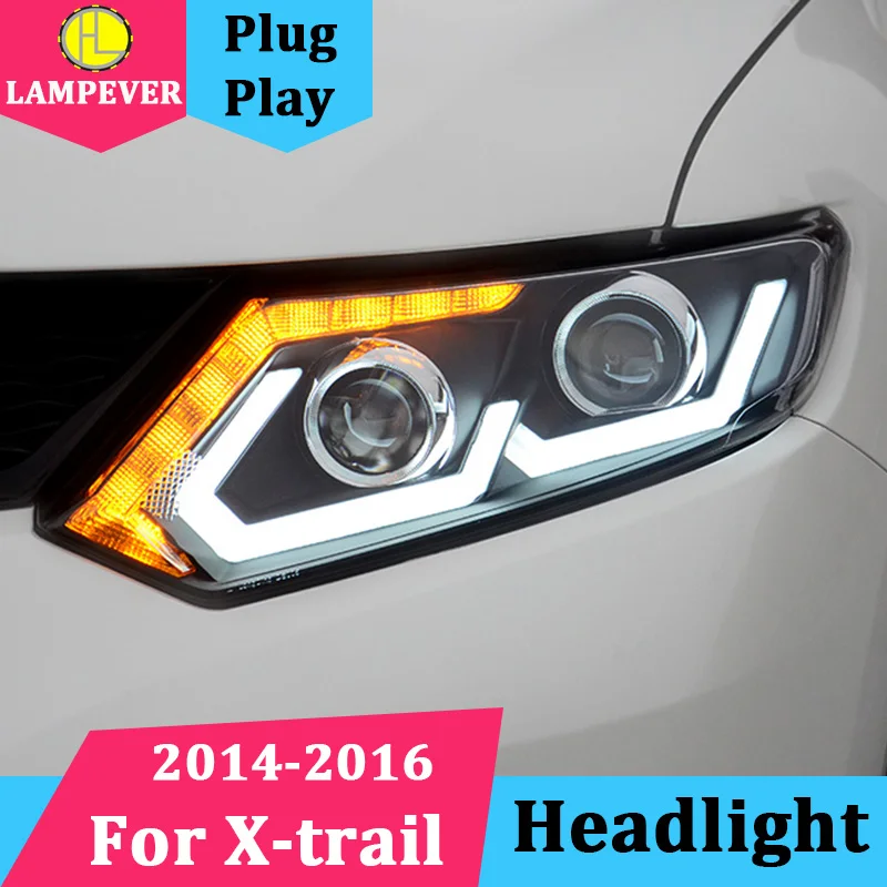 Lampever светодиодный фары для Nissan X-Trail 2014-2016 Altima налобный фонарь DRL Объектив Двойной