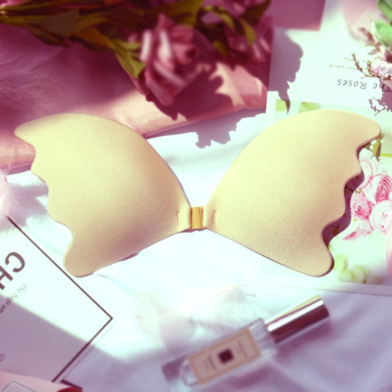 Butterfly Wing Women Self Adhesive Strapless Bandage Stick Gel Silicone Push Up Invisible Bra