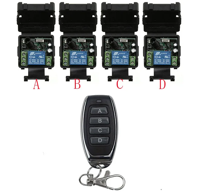 DC12V 24V 1CH мини Беспроводной RF пульт дистанционного управления выключатель света 10A