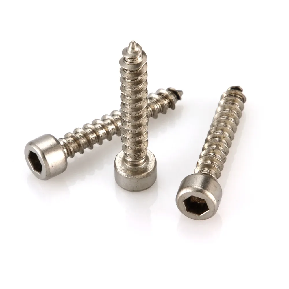 

100Pcs 304 stainless steel M5*16/20/25/30/35/40/50mm Cylindrical head hex self tapping screw self tapping screw Model ScrewsGB70