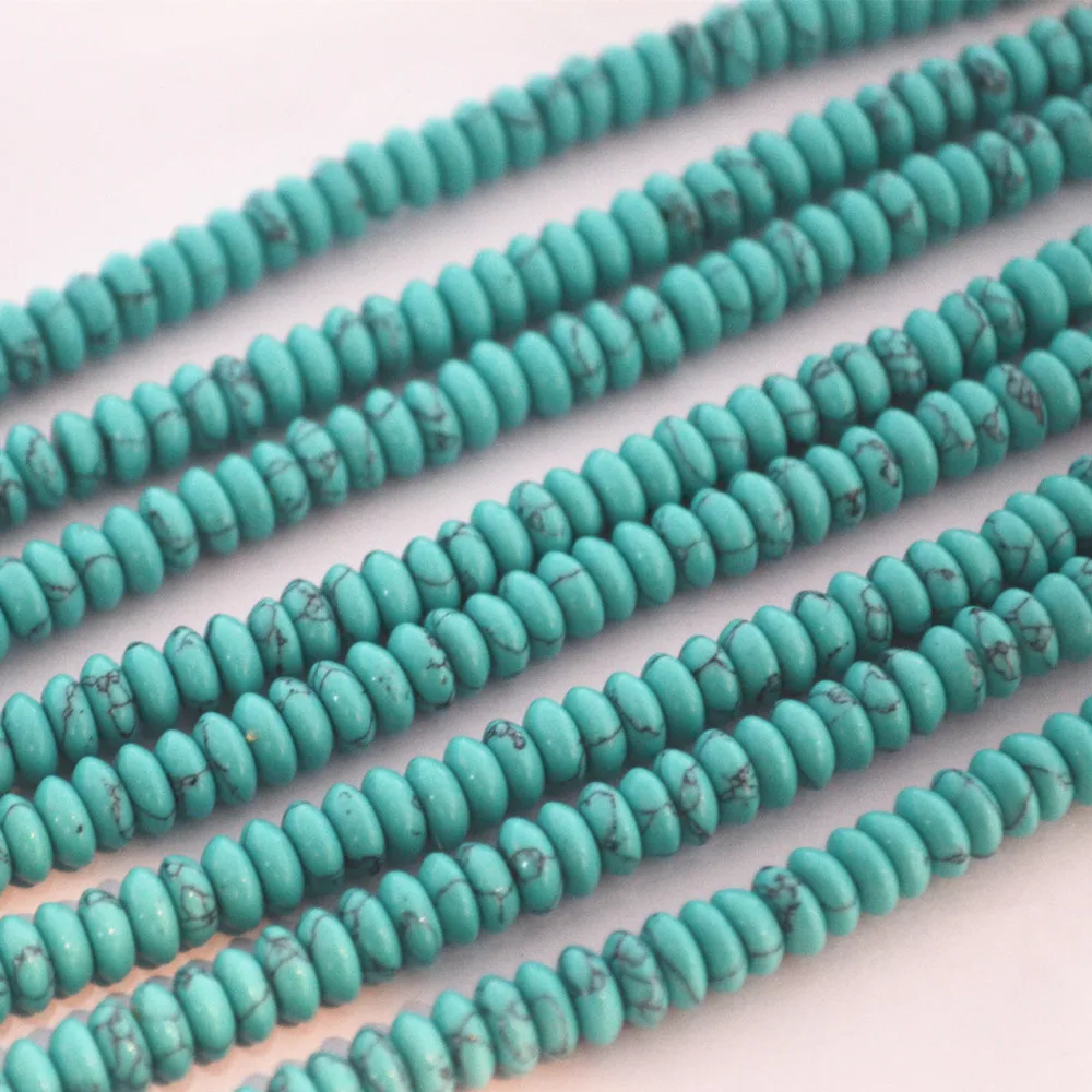 Лидер продаж модные бусины 3*6 мм из натурального камня круглые плоские смешанных